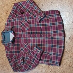 Weatherproof Vintage Men's Sherpa Lined Fleece Plaid Shirt Jacket Size L